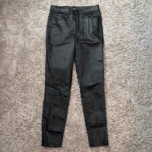 Express Black Coated Skinny Jeans